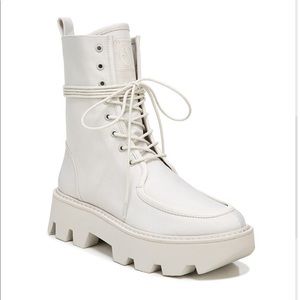 Franco Sarto white margey 2 water resistant combat boot